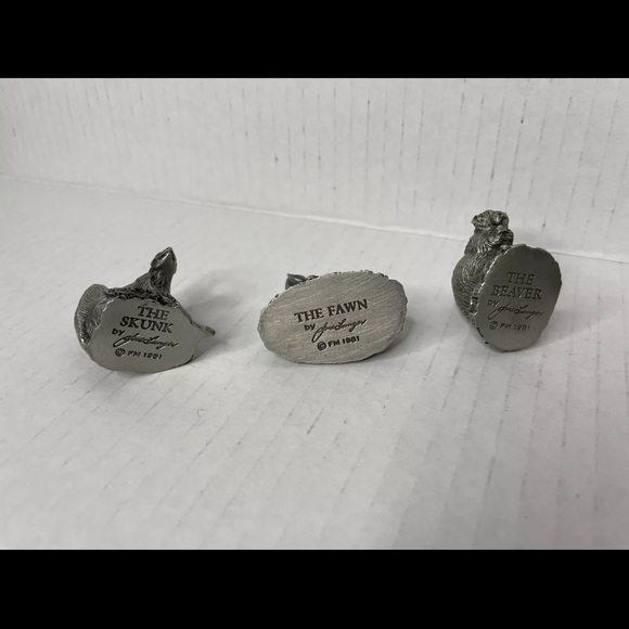 Lot of 12 Jane Lunger Pewter 1981 Franklin Mint Animal Pieces Fox Rabbit Figures - Picture 7 of 9